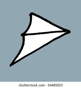 Paper plane sketch. Vector.