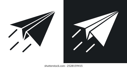 Paper plane solid vector icon pack