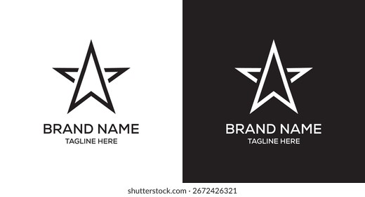 Estrela de papel Design de logotipo e símbolo vetor