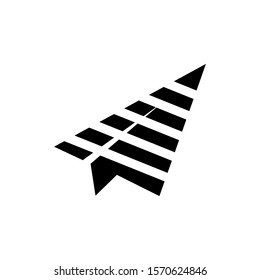 Paper Plane With Stripes Logo Vector