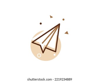 Paper Plane Stroke Line Icon, Paper Plane Vector Illustration