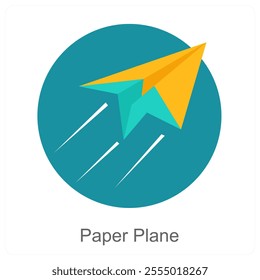 Paper Plane and study icon concept