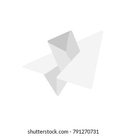 Paper plane support service flat icon