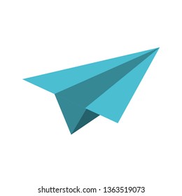 Paper plane symbol isolated