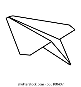 paper plane symbolic miniature outline vector illustration eps 10