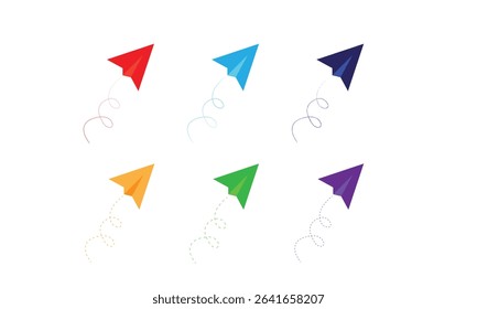 Paper Plane Symbols Art and Illustration.
