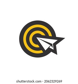 Inspiración en el diseño del logotipo de la placa de papel y de la placa de destino