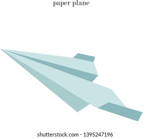 Paper Plane Template Blue Simple