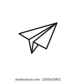 Paper plane thin line vector icon.