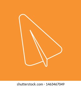 Paper plane, thin lines web and social media icon, stock vector illustration, EPS10.
