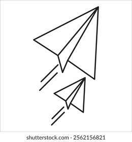 Paper plane toc icon outline vector