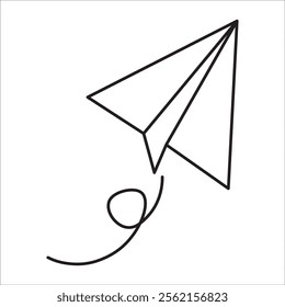 Paper plane toc icon outline vector