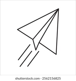 Paper plane toc icon outline vector