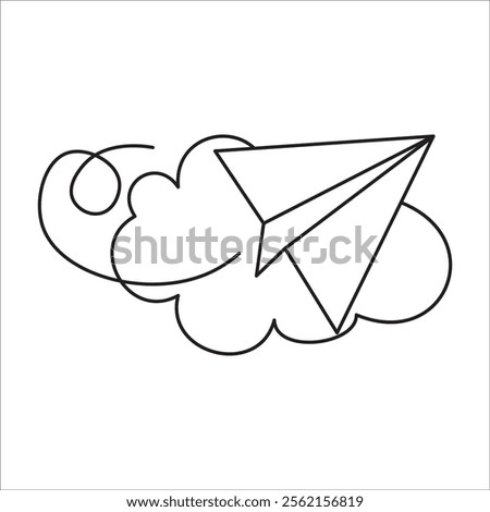 Paper plane toc icon outline vector