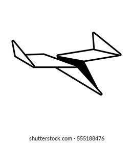 paper plane toy air outline vector illustration eps 10