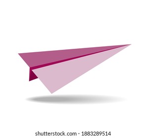 Paper plane, toy plane on white
