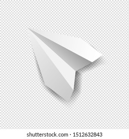 Paper Plane With Transparent Background With Gradient Mesh, Vector Illustration