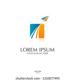 Paper Plane Travel Agent Logo