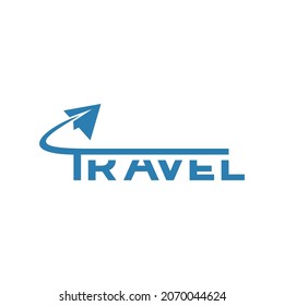 Paper plane travel logo isolated of flat style design