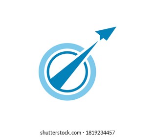 Paper plane travel logo vector 