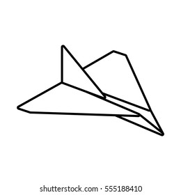paper plane traveling toy outline vector illustration eps 10