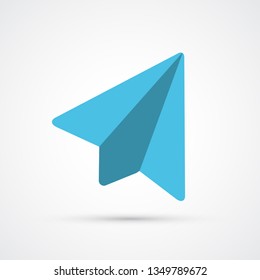 Paper plane trendy color icon. Vector eps 10