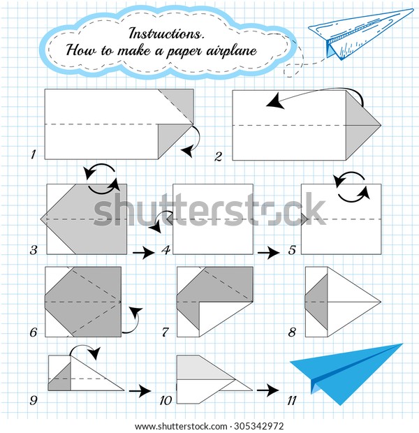 Download Paper Plane Tutorial Step By Step Stock Vector (Royalty ...