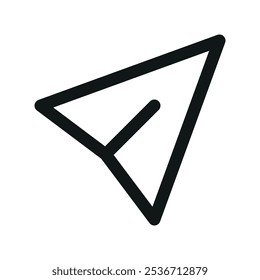 Paper plane UI icon, send message simple line user interface vector symbol