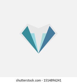 paper plane V logo design. Universal elegant vector sign design. Graphic alphabet symbol for corporate business identity.