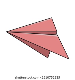 Paper plane vector art. Isolated on white background