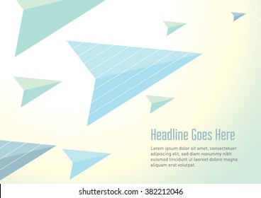 Paper plane vector/ Brochure cover/ Geometrical abstract background/ Paper plane concept with background design/ Business concept design with polygon pattern