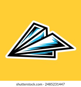 Paper Plane Vector Cartoon Art Illustration on Isolated Background. Back To School Theme Illustration on Isolate. Education Theme Illustration on Isolated Background.