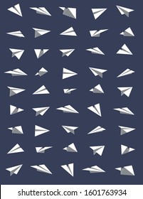 
paper plane vector different positions