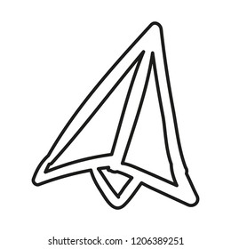 Paper plane vector doodle illustration