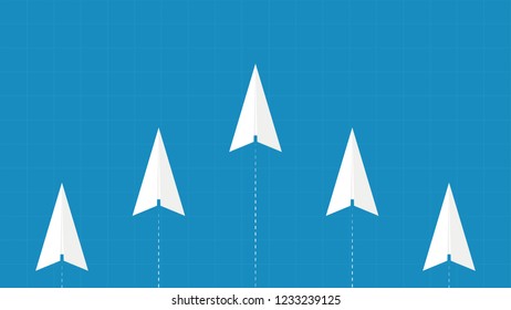 Paper plane vector. free space for text. wallpaper. copy space.