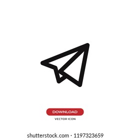Paper plane vector icon
