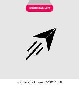 Paper Plane Vector Icon, Paper airplane flying up symbol. Simple, modern flat vector illustration for mobile app, website or desktop app 
