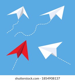 Paper plane Vector icon design illustration Template