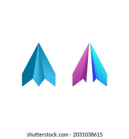 Paper plane Vector icon design illustration Template