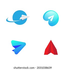 Paper plane Vector icon design illustration Template