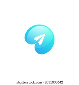 Paper plane Vector icon design illustration Template