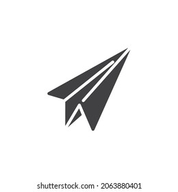 Paper plane vector icon. filled flat sign for mobile concept and web design. Message send glyph icon. Symbol, logo illustration. Vector graphics