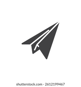 A paper plane vector icon. filled flat sign for mobile concept and web design. Send message glyph icon. Sending information symbol, logo illustration. Vector graphics