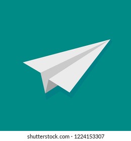 Paper plane vector icon. Flying plane. Launch, Start Up Icon.