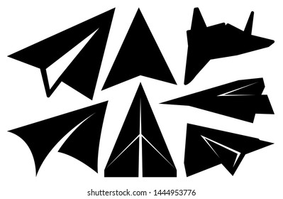 Paper Plane Vector Icon Illustration Silhouette