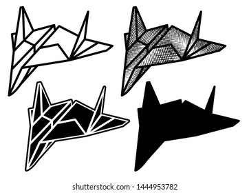 Paper Plane Vector Icon Illustration Silhouette
