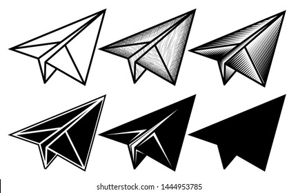 Paper Plane Vector Icon Illustration Silhouette