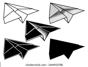 Paper Plane Vector Icon Illustration Silhouette