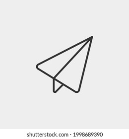 Paper plane vector icon illustration sign 