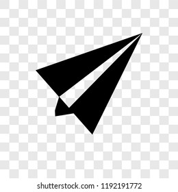 Paper plane vector icon isolated on transparent background, Paper plane transparency logo concept